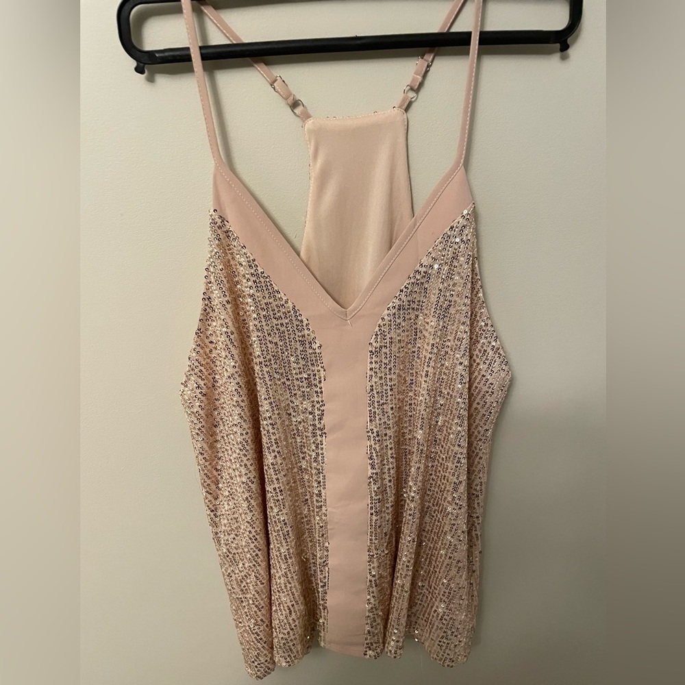 🆕Gold Sequence Tank✨ - Size S/M
